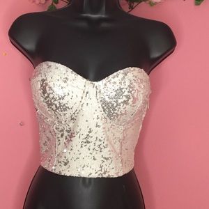 champagne Disco corset top